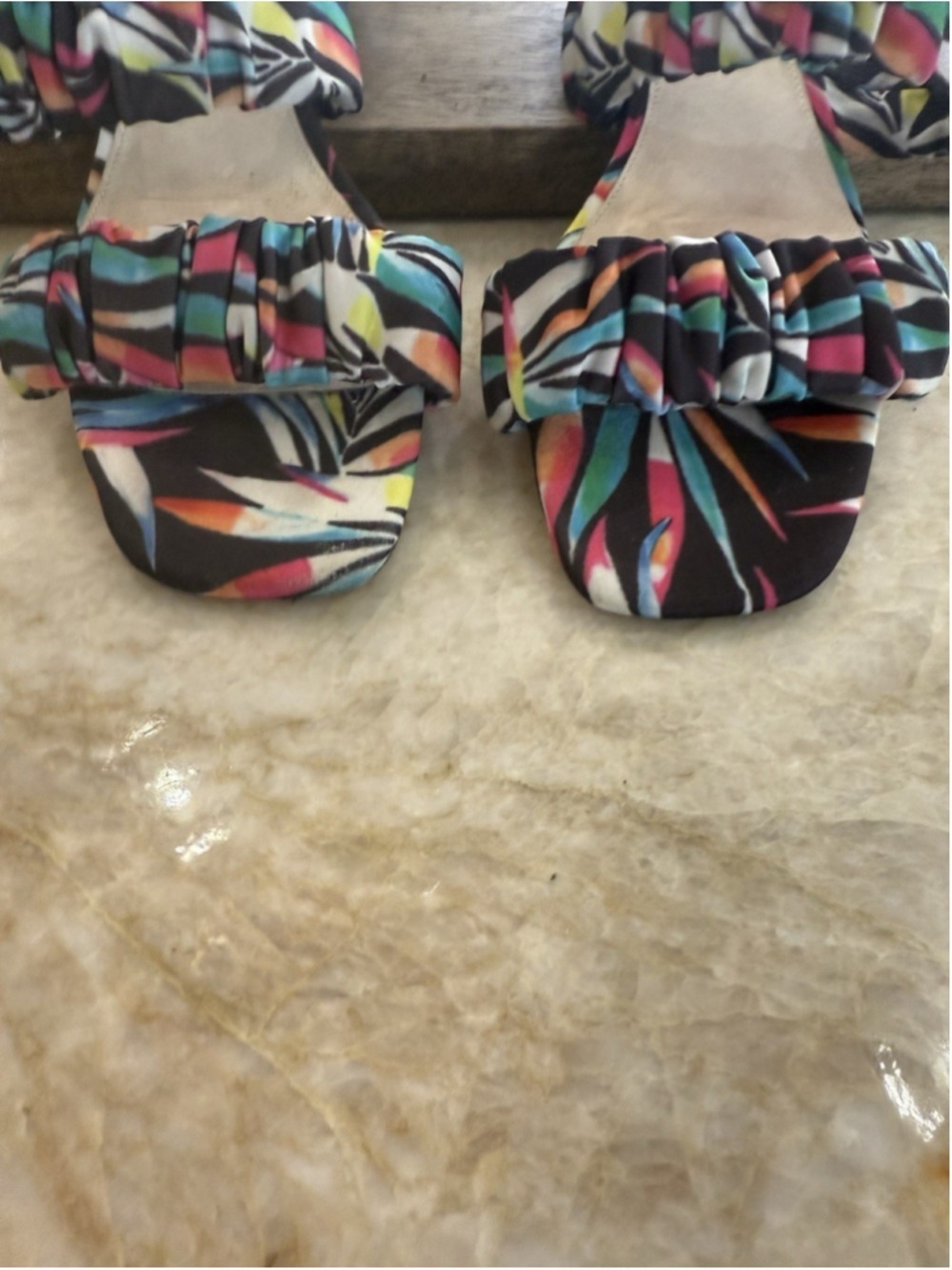 Sanctuary 9.5 Block Heeled Fabric Sandal, Multicolored Soft Pattern